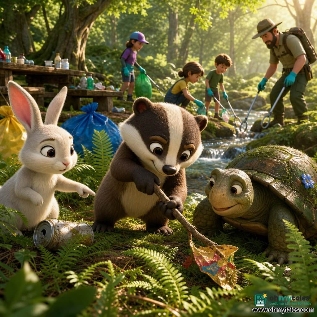 Disgustd Rabbit 🎧 Benny's Brave Clean-Up | Educational story, 7-8 years old