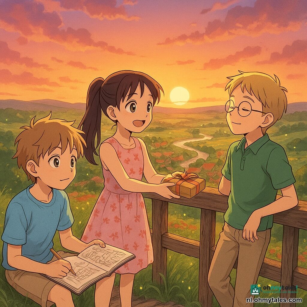 Zomerdagen vol liedjes en vriendschap | Verhaal over de zomervakantie | 7/8  jaar | Educatief verhaal, image size:1024x1024