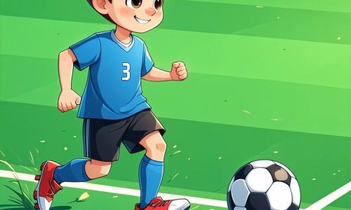În centrul imaginii, Andrei, un bărbat de 28 de ani, este reprezentat în plină acțiune pe terenul de fotbal. Are părul brun, scurt și ușor ondulat, și poartă un tricou albastru cu numărul 10, pantaloni scurți negri și ghete roșii de fotbal. Fața lui exprimă concentrare și bucurie, în timp ce driblează mingea cu agilitate, pregătit să marcheze un gol. La dreapta lui, Alex, un băiat de 10 ani cu părul creț și ochii strălucind de entuziasm, poartă un tricou mic al echipei lui Andrei. Își ridică brațele în semn de încurajare, admirându-și idolul cu un zâmbet larg și admirativ. În fundal, un grup de copii, băieți și fete cu vârste între 8 și 12 ani, este adunat, toți îmbrăcați în tricouri colorate, aplaudând și râzând, creând o atmosferă veselă și dinamică. Locul scenei este un mare stadion de fotbal, luminat de soarele auriu, cu tribune pline de susținători entuziaști care flutură steaguri și bannere. Iarba terenului este de un verde strălucitor, iar cerul este de un albastru deschis, presărat cu câteva nori albi. Situația principală arată cum Andrei driblează mingea cu hotărâre, pregătit să paseze colegilor săi sau să șuteze la poartă, în timp ce Alex și ceilalți copii îl încurajează cu strigăte de bucurie, ilustrând spiritul de echipă și dragostea pentru fotbal.