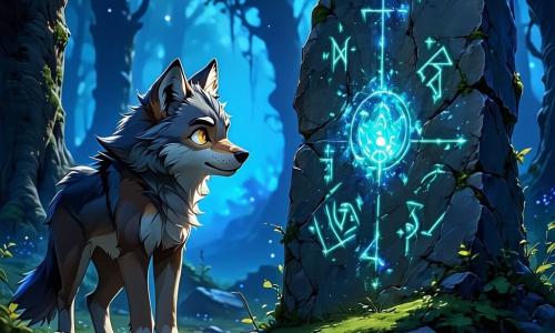 Léo, um jovem lobo de olhos brilhantes e pelagem cinza prateada, está no centro de uma clareira misteriosa, com uma expressão que mistura determinação e curiosidade. Ele observa uma grande pedra antiga adornada com runas luminosas, suas patas dianteiras levemente levantadas, como se estivesse prestes a tocar a superfície mágica. Ao seu lado, a Sombra, uma silhueta sombria e etérea na forma de um lobo, flutua ligeiramente acima do chão, seus olhos brilhando com uma luz dourada, exibindo uma expressão de sabedoria e mistério. Ela observa Léo com uma intensidade que inspira tanto medo quanto confiança. A clareira está envolta em uma leve névoa, com árvores de troncos retorcidos e folhas prateadas que brilham sob a luz da lua. Sombras dançam ao redor deles, criando uma atmosfera mágica e inquietante, enquanto uma brisa suave faz as ramas tremularem. Léo está diante da pedra, pronto para descobrir os segredos da cidade antiga, enquanto a Sombra o encoraja a enfrentar seus medos e abraçar seu destino.