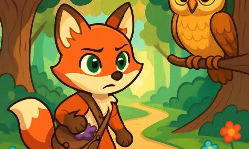 Liara, eine kleine Fuchs mit leuchtendem Fell und strahlend grünen Augen, steht am Rand eines geheimnisvollen Weges, ihr Gesicht von mutiger Entschlossenheit geprägt. Sie trägt eine kleine Umhängetasche voller funkelnder Beeren und schaut neugierig auf den Pfad, der sich vor ihr erstreckt. Neben ihr sitzt Orin, eine weise Eule mit goldenen Federn und runden Augen, auf einem niedrigen Ast eines Baumes. Sein Ausdruck ist ernst und aufmerksam, während er den Weg mit einem Hauch von Besorgnis in seinen Augen betrachtet. Der Ort ist eine verzauberte Lichtung, umgeben von großen Bäumen mit knorrigen Stämmen und leuchtend grünen Blättern. Sonnenstrahlen dringen durch das Laub und schaffen Lichtflecken im weichen Gras, während bunte Blumen sanft im Rhythmus des Windes tanzen. Die Hauptsituation zeigt Liara, die zögert, ihren Weg zu wählen, mit einem Herzen voller Aufregung und Angst, während sie sich darauf vorbereitet, das Unbekannte zu betreten, entschlossen, das Licht des Waldes zu retten.