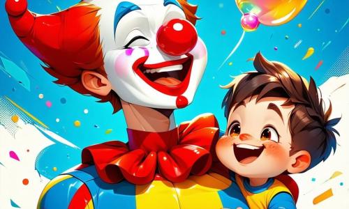 Un super-erou pe nume Mihăiță, îmbrăcat într-un costum colorat de clown cu dungi multicolore și un nas roșu mare, zâmbește fericit în timp ce ține o imensă bulă de gumă care plutește deasupra lui. Alături de el, prietenul său Bobiță, un băiat de 10 ani cu părul zbârlit și un tricou albastru, face bule de săpun gigantice care strălucesc în soare, creând o atmosferă magică. Un alt prieten, Goguț, un băiat de 9 ani cu ochelari rotunzi și o pălărie de paie, face ca florile colorate din jurul lor să cânte, adăugând o notă muzicală scenei. Cei trei se află într-un parc verde, plin de copaci cu frunze strălucitoare și flori colorate, sub un cer albastru deschis cu nori albi pufosi. Situația principală îi arată pe Mihăiță, Bobiță și Goguț distrând un grup de copii care râd cu poftă, creând o atmosferă veselă și ludică, unde magia prieteniei și a umorului strălucește.