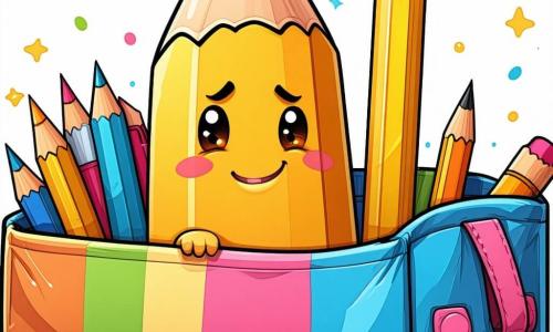Coco, un creion colorat cu un zâmbet larg și ochi strălucitori, stă pe biroul său dintr-un penar mare și colorat, plin de alte instrumente de scris. El pare puțin neliniștit, dar și curios, în timp ce își împachetează lucrurile pentru mutare, cu o mână pe un desen colorat și cealaltă ținând un creion galben. Creionul Albastru, un personaj înalt și elegant, cu un aer protector, zâmbește călduros și îl mângâie pe cap pe Coco, arătându-se încrezător. Creionul Roșu, mai mic și plin de energie, se află în spatele lor, cu o expresie entuziastă, ținând un desen colorat. Scena are loc într-o cameră luminoasă, cu pereți vopsiți în culori pastelate, iar razele soarelui creează o atmosferă caldă. Coco se pregătește să își împacheteze lucrurile, simțind un amestec de emoții, dar fiind încurajat de părinții săi.