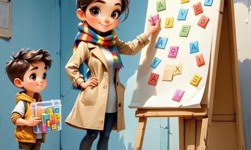 Clara, una giovane detective concentrata e benevola, con sopracciglia aggrottate e sguardo vivace, in un cappotto leggero kaki e sciarpa colorata tiene lettere adesive e le riposiziona su un grande pannello informativo; accanto a lei un bambino di circa 7 anni, capelli castani arruffati e sorriso timido, tiene un piccolo astuccio trasparente con altre lettere; su una panchina a sinistra un uomo anziano di circa 70 anni, volto rugoso, cappello a tesa larga e bastone, osserva sorridendo; la scena si svolge in mattinata in un parco urbano con vialetto di ghiaia, prato, una fontana in pietra dietro il pannello e fiori; in primo piano, sotto un'altra panchina, si vede una elegante piuma stilizzata caduta.
