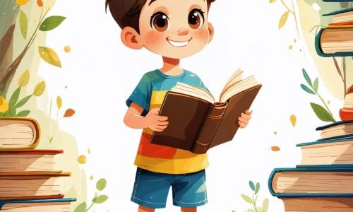 Al centro dell'immagine, un giovane ragazzo di nome Luca, di origine italiana, con capelli castani e occhi curiosi, sorride felice. Indossa una maglietta colorata e pantaloni corti, tenendo un libro aperto tra le mani, come se avesse appena scoperto qualcosa di meraviglioso. Accanto a lui, Libretto, un libro animato con pagine dorate e occhi espressivi, fluttua gioiosamente, mostrando entusiasmo. Sullo sfondo, una biblioteca magica, piena di libri colorati che fluttuano, con scaffali in legno intagliato e luci scintillanti che creano un'atmosfera accogliente. Illustrazioni di personaggi storici, come Martin Luther King e Rosa Parks, decorano le pareti, aggiungendo un tocco di storia alla scena. Luca e Libretto discutono appassionatamente di storie di coraggio e diversità, circondati da libri che sembrano ascoltare attentamente, in un'atmosfera gioiosa e piena di speranza, simbolo dell'importanza dell'educazione e dell'accettazione.