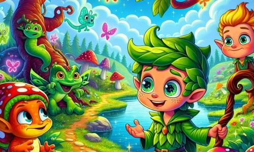 Broasca Ceată, un tânăr cu pielea verde și ochii plini de curiozitate, stă pe marginea unui lac strălucitor, cu o expresie uimită pe față. Poartă o tunică din frunze și o pălărie în formă de ciupercă, ținând în mână un băț în formă de morcov. Lângă el, un spiriduș cu părul auriu și urechi ascuțite, de aproximativ 10 ani, zâmbește jucăuș în timp ce îi arată o hartă colorată, plutind în aer. O salamandră roșie, cu solzi strălucitori și ochi jucăuși, caută frenetic șoseta pierdută, aflându-se chiar în spatele lui Broasca Ceată. Decorul este un peisaj feeric, cu copaci cu trunchiuri răsucite și flori luminoase care dansează în vânt. Lacul este înconjurat de nori pufoși care par aproape comestibili, iar fluturii cu aripi irizate zboară în jurul lor. Situația principală arată cum Broasca Ceată reflectează la direcția pe care să o ia, înconjurat de prietenii săi, în timp ce discută entuziast despre aventura lor, pregătiți să plece în căutarea Ciorapului Fermecat.