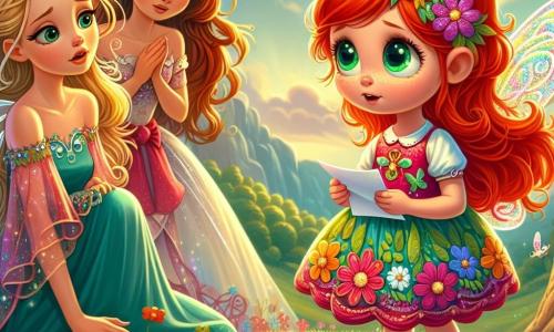 În centrul imaginii, Lili, o mică spiridușă cu păr roșu aprins și ochi verzi strălucitori, stă pe o mică colină, cu o expresie de melancolie și speranță pe față. Poartă o rochie colorată împodobită cu flori și ține în mâini o scrisoare pe care tocmai a scris-o, simbolizând emoțiile ei. În dreapta ei, mama, o frumoasă spiridușă cu păr brun și aripi strălucitoare, o privește cu tandrețe, fața ei exprimând compasiune și dragoste. Este în genunchi, pregătită să o asculte pe fiica ei, înconjurată de flori strălucitoare care dansează în vânt. În stânga, tata, un spiriduș cu păr blond și o expresie blândă, stă în picioare, cu brațele încrucișate, afișând un zâmbet reconfortant. Se apleacă ușor înainte, ca și cum ar dori să se apropie de Lili pentru a-i arăta că este acolo pentru ea. Decorul este o pădure fermecată, cu copaci majestuoși cu frunze aurii și raze de soare filtrându-se printre crengi, creând o atmosferă caldă și primitoare. Flori colorate acoperă solul, iar fluturi zboară în jurul lor. Situația principală o arată pe Lili, înconjurată de părinți, împărtășind emoții și cuvinte de încurajare, ilustrând astfel sprijinul familial în ciuda schimbărilor din viața lor.