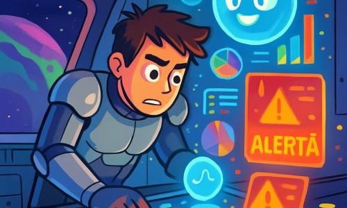 Un bărbat, Alex, în jur de treizeci de ani, cu părul castaniu în dezordine și ochi strălucitori de determinare, poartă un costum exo futurist argintiu. Este aplecat asupra unui panou de control luminos, iar fața îi este marcată de îngrijorare și concentrare. Lângă el, LUNA, o inteligență artificială reprezentată printr-un hologram flotant în formă de sferă luminoasă, proiectează grafice colorate și alerte clipește. Locul este o stație spațială modernă, cu pereți din metal strălucitor, feronerie panoramică oferind o vedere spectaculoasă asupra planetei Epsilon Prime, cu nuanțe violet și verde. Cablu electrice atârnă de tavan și lumini clipește, creând o atmosferă tehnologică și haotică. Situația principală îl arată pe Alex încercând să repare un sistem electric defect, în timp ce alarmele răsună în jurul său, subliniind urgența misiunii.