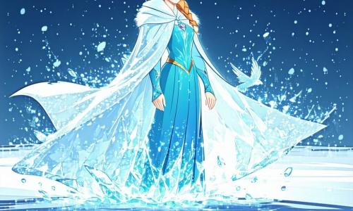 La Reina de las Nieves, una mujer majestuosa de un blanco resplandeciente, lleva un largo abrigo brillante de cristales de hielo. Su rostro es suave pero cargado de melancolía, sus ojos azul glaciar reflejan una profunda reflexión. Ella se encuentra en el centro, rodeada de una luz plateada, mirando con curiosidad a un grupo de amigos. Gerda, una valiente niña de unos 8 años, con cabello rojo brillante, está a su derecha. Sonríe con entusiasmo, sosteniendo una taza de chocolate caliente, sus mejillas sonrojadas por el frío. A su izquierda, un reno alegre, con pelaje marrón y majestuosos cuernos, está listo para saltar, sus ojos brillando de amistad. El decorado es un hermoso bosque invernal, donde los árboles están cubiertos de nieve brillante, y el suelo está tapizado de copos resplandecientes. Cristales de hielo cuelgan de las ramas, creando un espectáculo de ensueño bajo la luz de la luna. La situación principal muestra a la Reina de las Nieves, rodeada de sus amigos, compartiendo risas e historias alrededor de un cálido fuego, mientras la nieve cae suavemente, creando una atmósfera mágica y reconfortante.